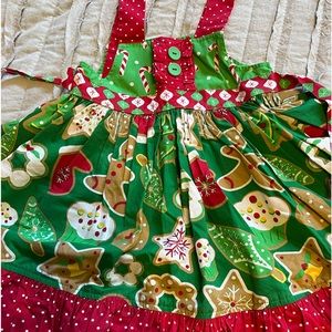 EC Eleanor Rose Gingerbread Christmas Dress with bloomers